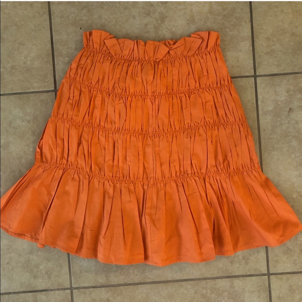 ASOS Orange Smocked Mini Skirt